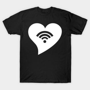 White WiFi Heart T-Shirt